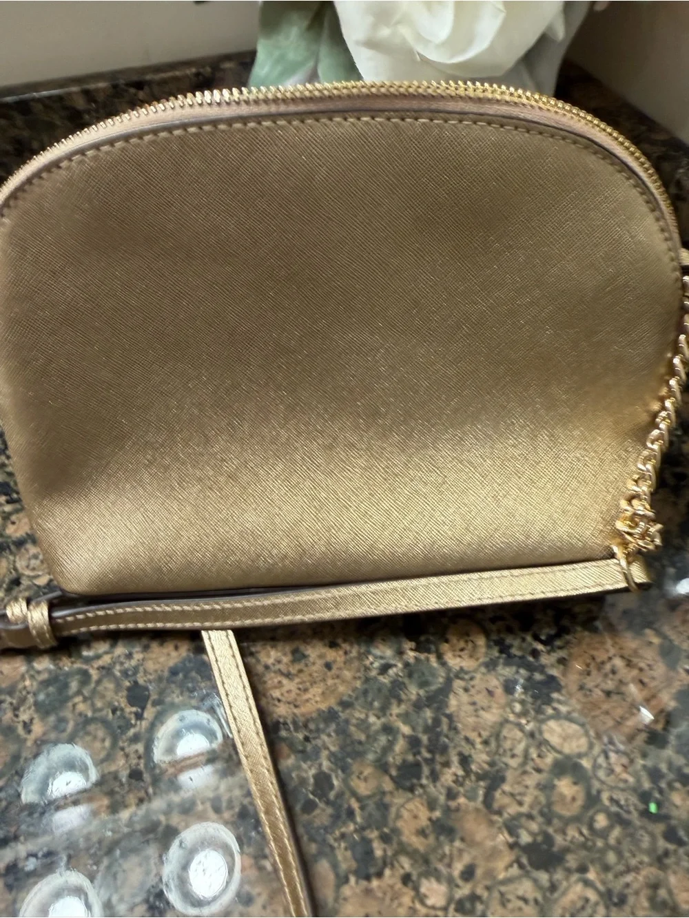 Or best offer :) Michael Kors Metallic Gold Saffiano Dome Crossbody